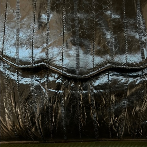 Vintage Elegant Black Quilted Eel-skin Women's Bag - Picture 2 of 7